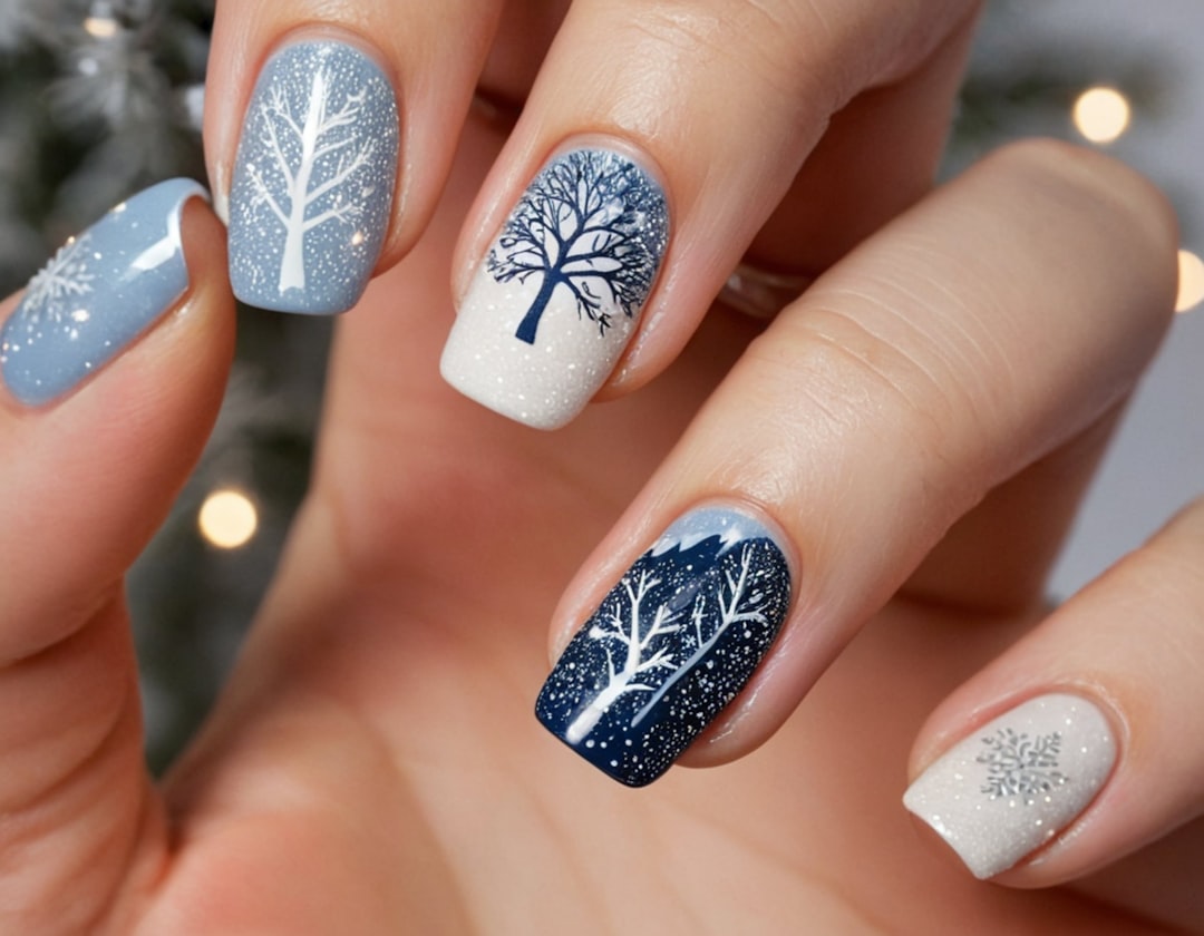 A nail artist applying a detailed seasonal design as part of a Tokyo nail art appointment